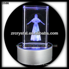 3D Lasergravur Kristallwürfel mit LED-Basis